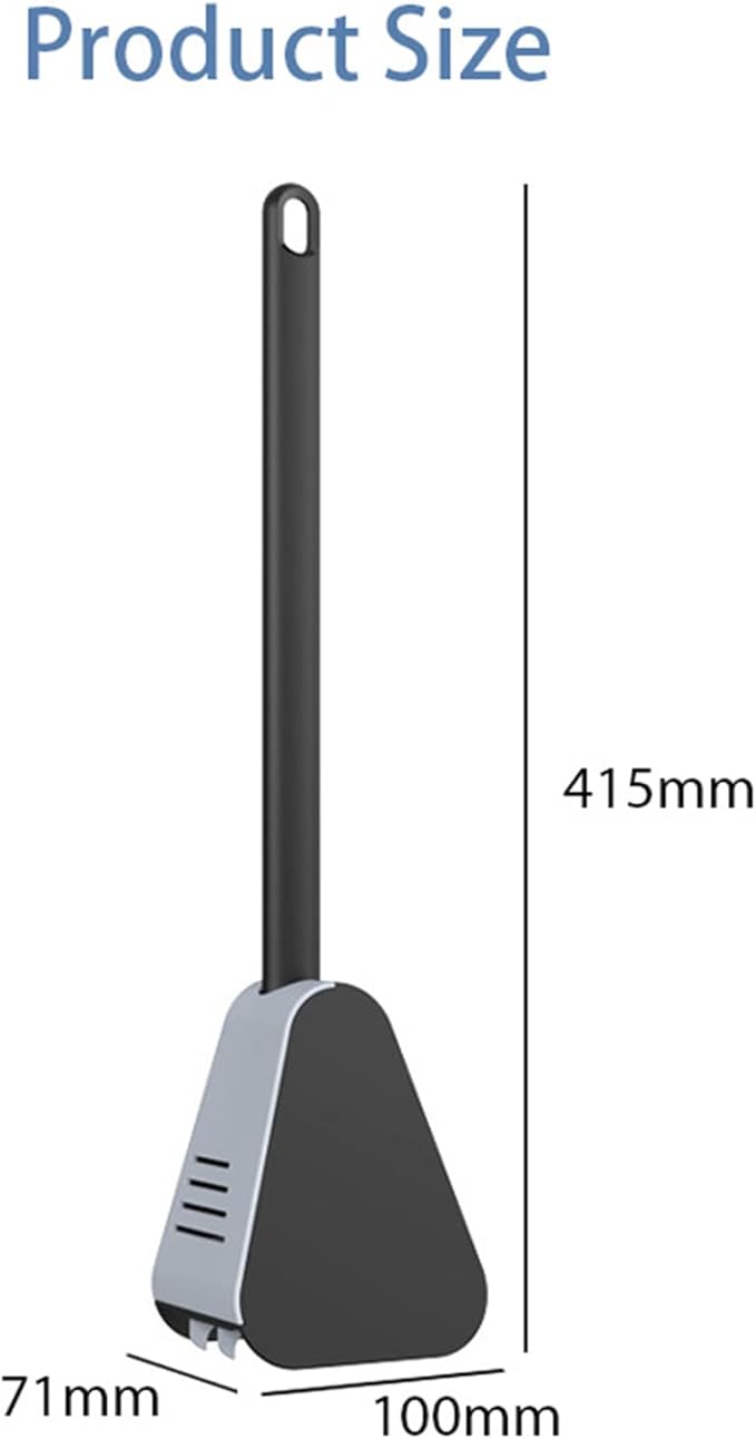 Golf Toilet Brush, Silicone Toilet Brush and Holder Set, Long Handled Toilet Brush, No Dead Corner (Black)