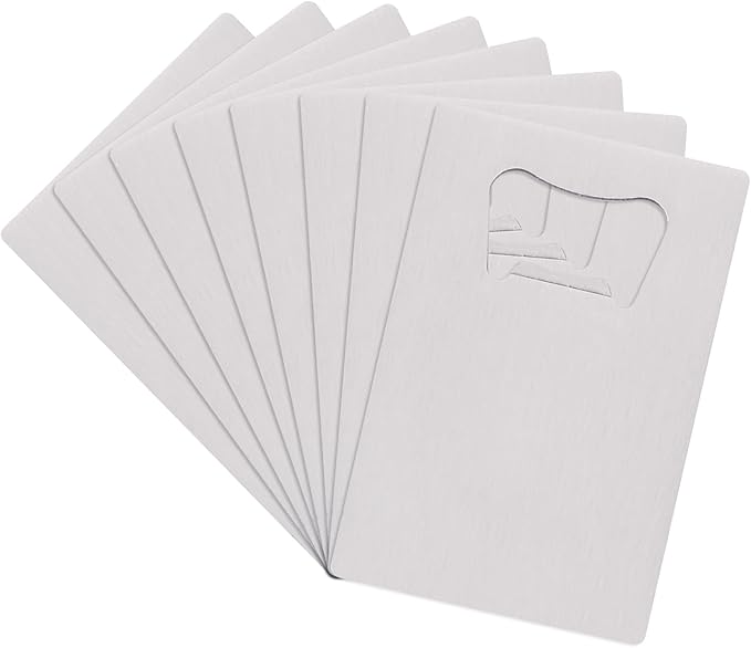 8-Pack Stainless Steel Card Bottle Opener, Beer Opener Card for Wallet