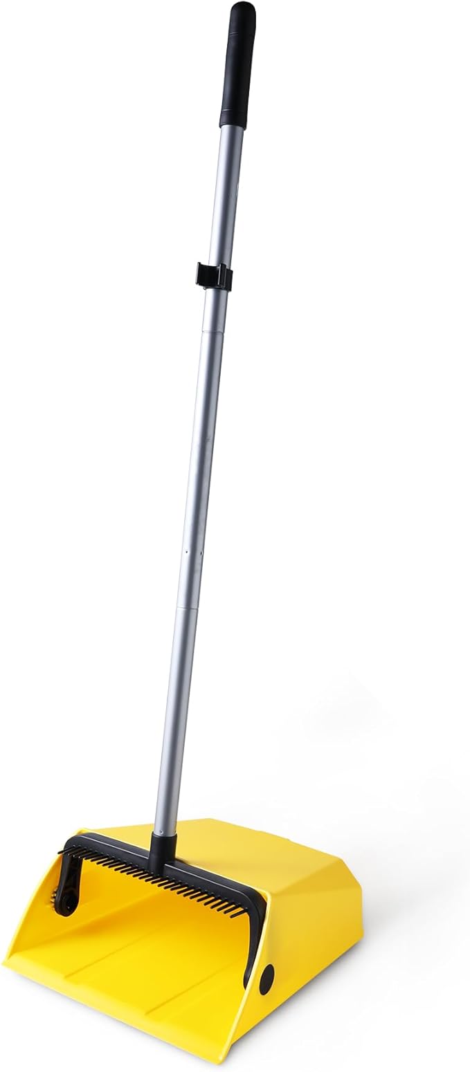 Yocada Commercial Dustpan with Comb Outdoor Indoor for Courtyard Garage Lobby Mall Market Floor Home Kitchen Room Office Pet Hair Rubbish