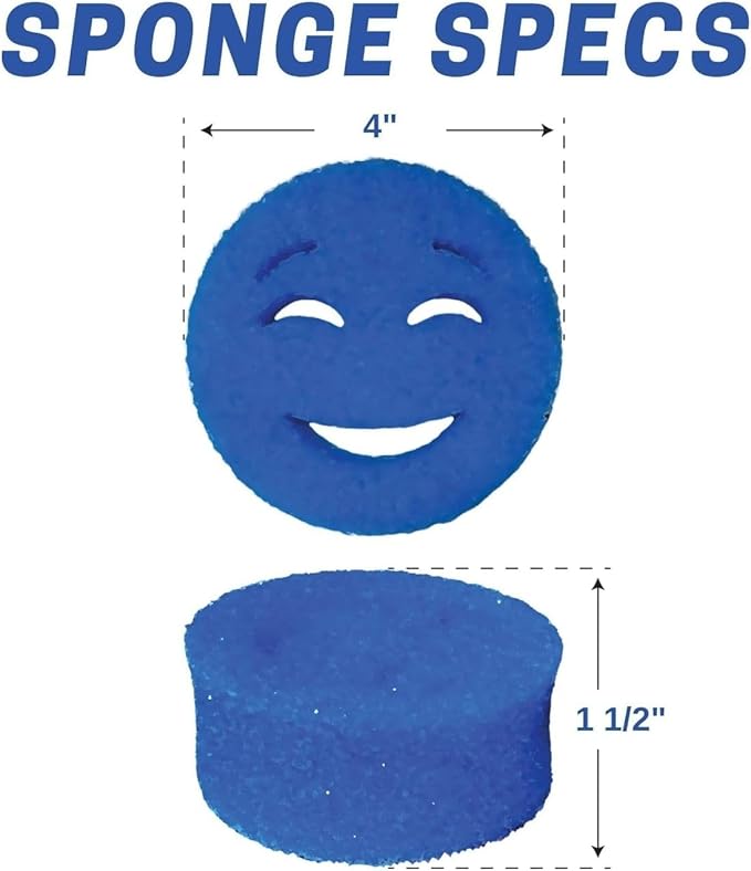 The Original Scrub Moji Scrubbing Sponge by Smilyeez (Set of 3) - Orange- Temperature-Responsive Polymer Foam, Stain and Odor Resistant, Ideal for Kitchen and Bathroom Cleaning