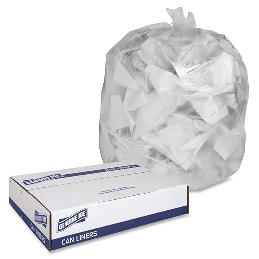 Genuine Joe - GJO70012 Economy High-Density Can Liners, 33 Gal, 35 mil (Pack of 500)