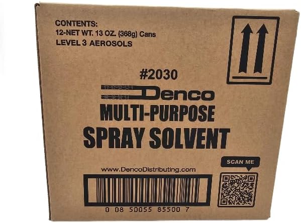 #2030 Denco Multi-Purpose Spray Solvent - Aerosol - Cuts Grime, Dirt, Grease, and Oily Debris - High Power Spray - Non-Chlorinated - Low Odor - Fast Acting - 13oz Net Wt - 12 Per Case (24)