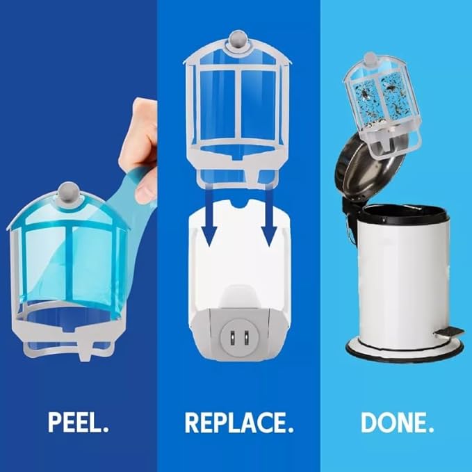 Zevo Flying Insect Trap Refill Cartridges – Indoor Plug-in Fly Trap Refills for Flies, Gnats, Fruit Flies & Moths (2 Refill Cartridges)