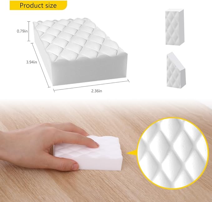 Magic Sponges Eraser,20 Pack Melamine Sponge in Bulk,2X Density,Long Lasting,Cleaning Sponge for Kitchen, Bathroom,Bathtub, Sink,Furniture, Wall Cleaner (White(20PCS), 3.93x2.36x0.79in)