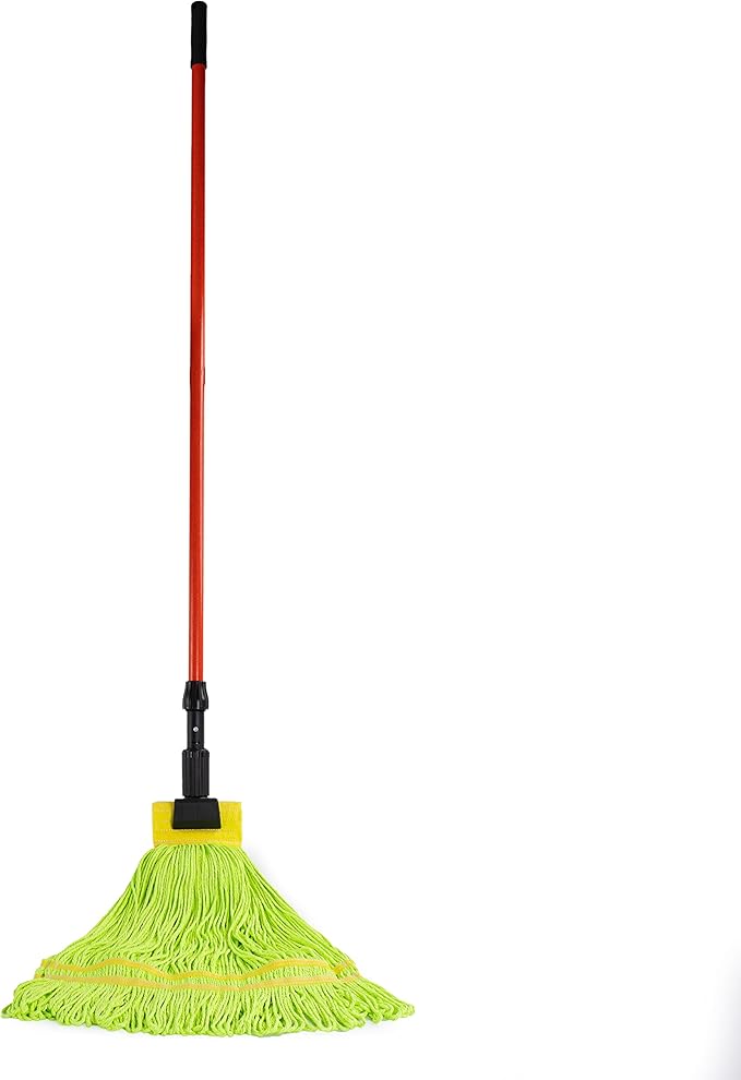 Matthew Cleaning Microfiber String Mop Heavy Duty Commercial Wet Mop Head Replacement,Excellent Absorbency,Premium Launderability,Reusable for Home,Commercial and Industrial Use(Green,3Pack)