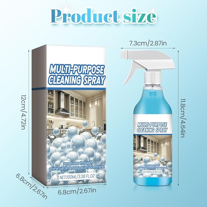 Spray Splash Cleaner, 2026 New Multi-Purpose Handheld Degreaser, Upgraded Foam Sprays for Ovens, Easy-To-Use Rust Remover for Kitchenware, Grime Remover Spray for Home Family (1)