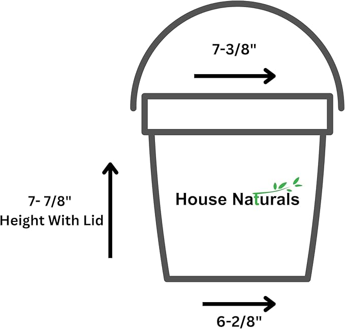 House Naturals 1 Gallon Plastic Bucket Container with Lid Blue Color Food Grade BPA Free Made in USA (Pack of 5 Buckets)