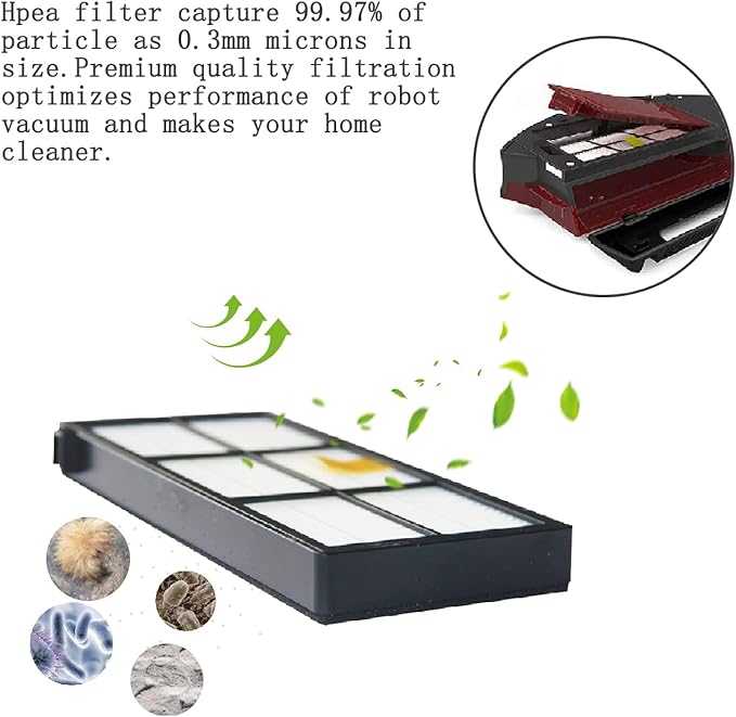YOKYON Replacement Parts Kit for Iobot Roomba 800 and 900 Series 805 860 870 871 880 890 960 961 980 981 985 Vacuum Cleaner Accessories Including Debris Extractor Set,Side Brush and Hepa Filters