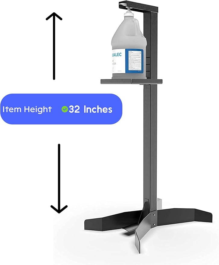 Foot Operated Hand Sanitizer Stand, Heavy Duty Stainless Steel Freestanding Adjustable Hand Sanitizer Dispenser 31 Inches Tall