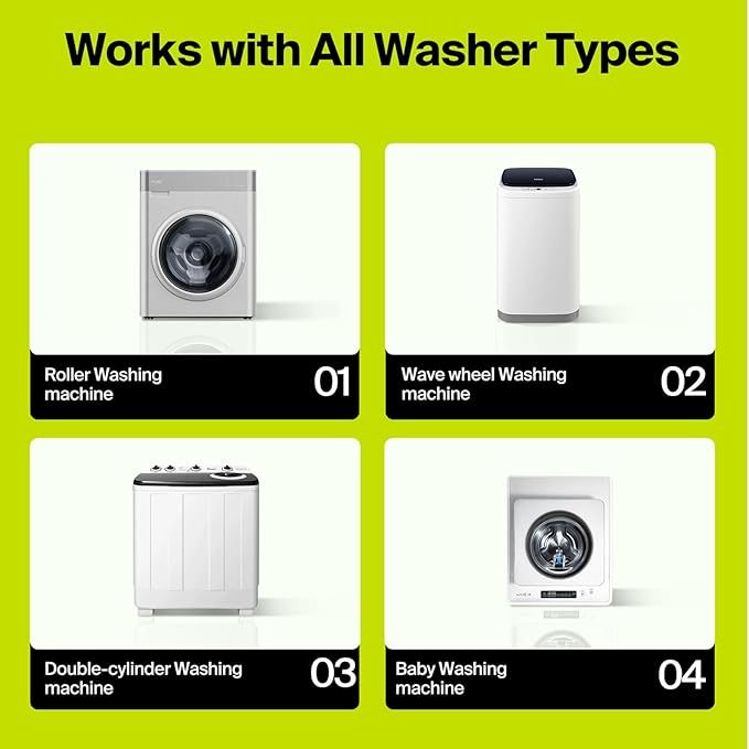 Washing Machine Cleaner Tablets, 24 Pack, Machine Cleaner Tablets, Septic-Safe, Helps Descale and Maintain Drum Cleanliness, 12 Month Supply