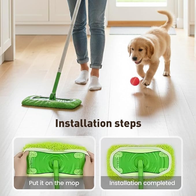 Reusable Mop Pads, Reusable Microfiber Mop Pads Compatible with Sweeper Mops, Replacement Wet Mopping pad Refills & Washable Dry Sweeping Cloths for Surface/Hardwood Floor Cleaning (Blue-3PCS)