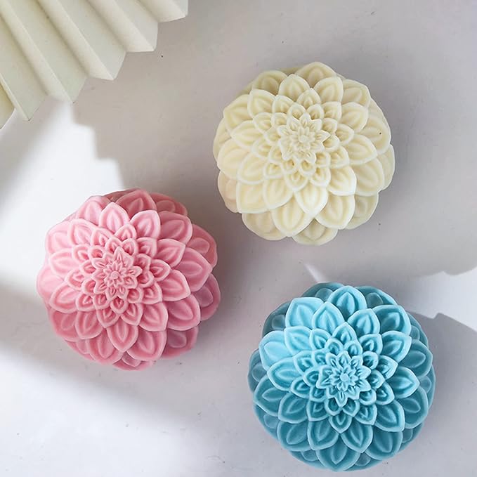 Nasturtium Ball Candle Silicone Mold Lotus Petal Flower Soap Mold for Fondant,Chocolate,Candy, Bath Bomb,Epoxy Resin,Plaster, Polymer Clay