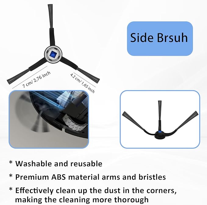 Cleptorize Replacement Parts for ECOVACS DEEBOT T50 Pro Omni/ T50 Omni/ T50 Pro, Accessories including 1 Main Brush, 6 Mop Pads, 4 Dust Bags, 4 HEPA Filters, 4 Side Brushes, 1 Cleaning Tool