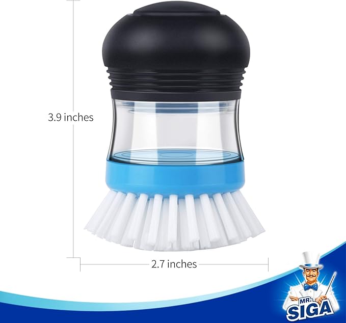 MR.SIGA Soap Dispensing Palm Brush Refill, Pack of 4