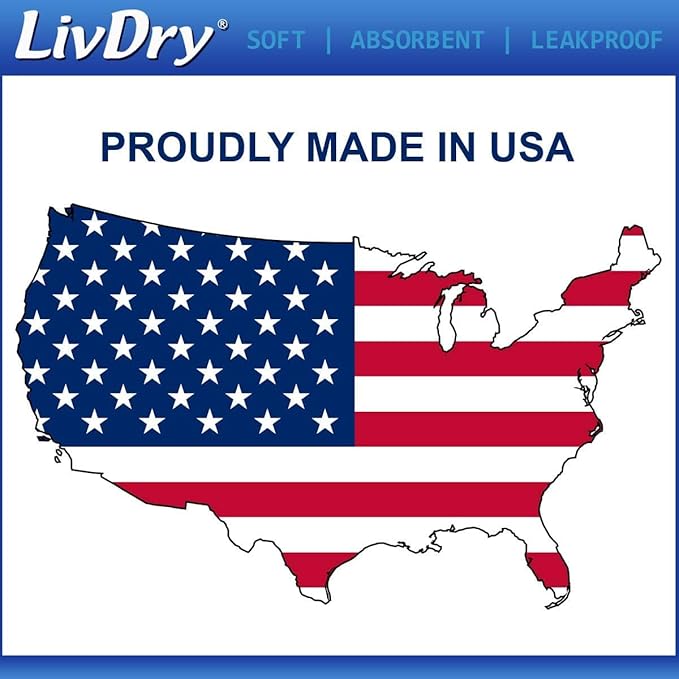 LivDry 3XL Overnight Adult Diapers for Women and Men, XXXL Incontinence Underwear, 72”-92" Waist, Disposable Pull-On Briefs, XXX-Large, 40 Count