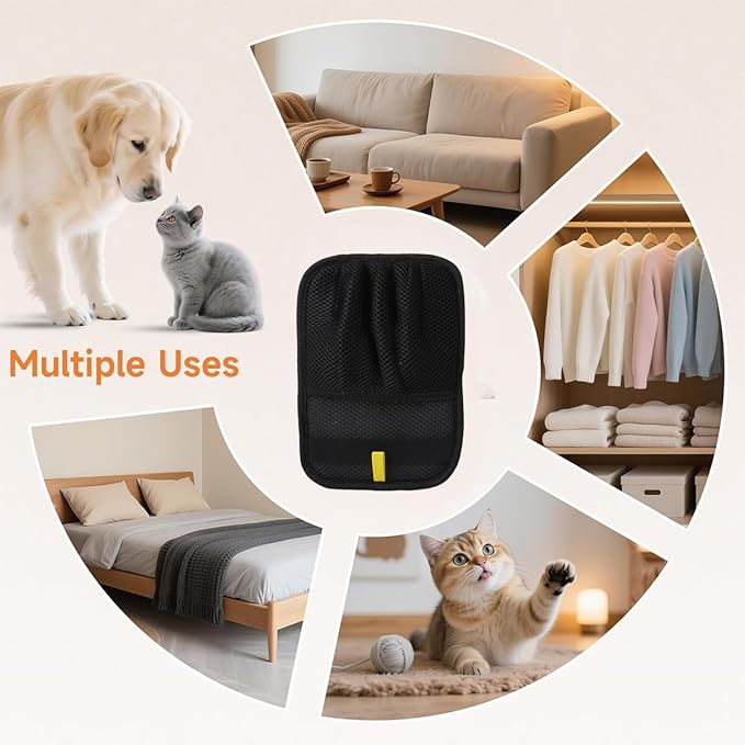 AOUDADPET Pet Hair Removal Gloves for Cats and Dogs Five-Finger Electrostatic Pet Hair Gloves Newly Upgraded Pet Hair Removal Tools Suitable for Laundry,Couch,Carpet,Car Seat