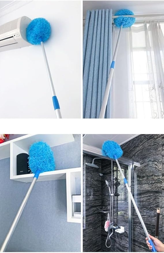 MLHpeak Ceiling Fan Cleaner Duster, Adjustable and Removable Fan Blade Cleaner from 18 to 62 Inches for Cleaning Walls Bookshelves Furniture Door Window Top (Gray)