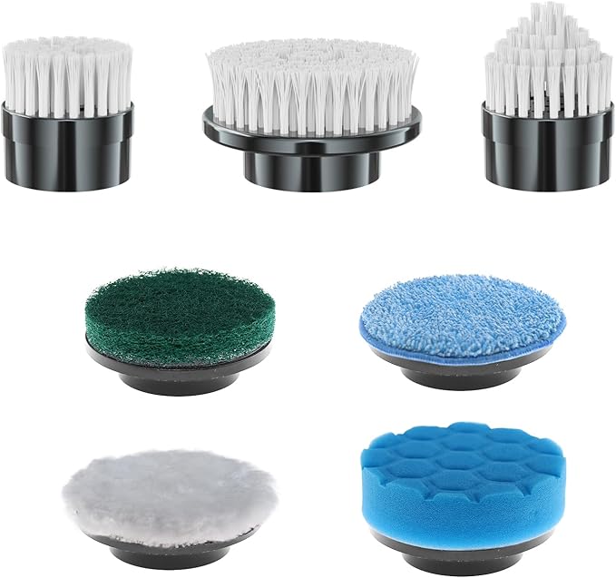 Electric Spin Scrubber Replacement Brush Heads, 7 Pcs Set Suitable for Cordless Power Scrubber, for Bathroom, Kitchen,