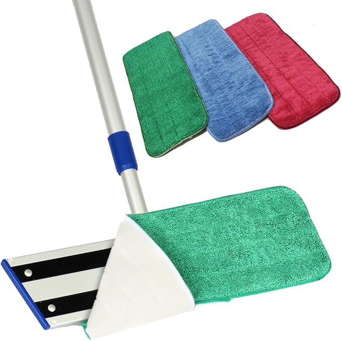 Arkwright Spray Mop Replacement Pads - (Pack of 12) Bulk Microfiber Flat Dry and Wet Refill Mop Pads Floor Cleaning, Compatible with Bona and Rubbermaid, Fits All Mop Heads, 18 in, Red