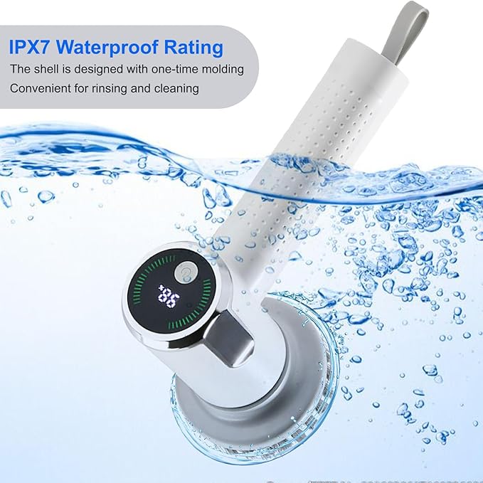 Aminleter Electric Spin Scrubber Cordless Cleaning Brush with Replaceable Brush Heads, Rechargeable Power Scrubber for Bathroom Shower Floor Window Tub Sink