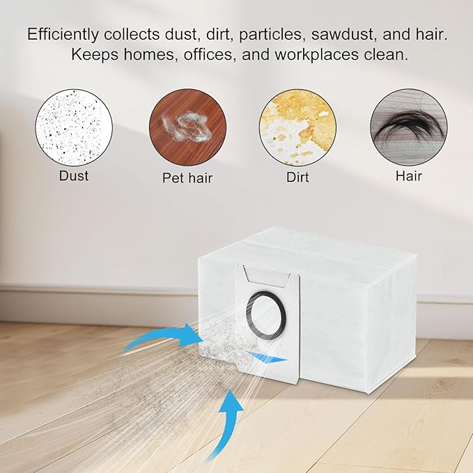 10 PSC Vacuum Bags Compatible with Ecovacs Deebot X1 Omni Turbo T10 T20 Omni T20/T20 Max/T20 Pro/X&T Series Robot Vacuum Cleaner,Dust Bags for Deebot T20 Omni