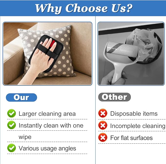Deisunpet 2 Pcs Newly Upgraded Electrostatic Pet Hair Removal Glove,Magic Brush Pet Hair Remover for Cats & Dogs,Reusable Pet Hair Remover Gloves for Couch Carpet Car Seat Laundry