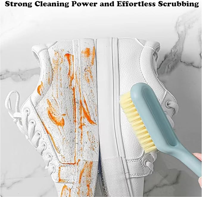 2Pack Shoe Cleaning Brush -Sneaker Shoe Cleaner Brush-Soft Bristle Cleaning Shoes Scrubber-Long Handle Shoe Scrubbing Brush-White Sneaker Cleaner Brush-Shoe Brushes for Cleaning