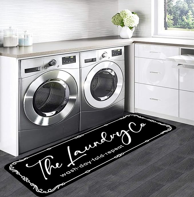 Laundry Room Rug Runner 20"X47" Non Slip Farmhouse Mats Organization and Washable Floor Long Rugs for Laundry Room Accessories Mudroom Kitchen Bathroom Area Rugs Decor