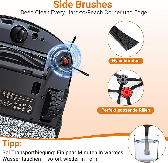 Bpbdzz 25 Count S1 Pro Omni Accessories for Eufy Robot Vacuum Omni S1 Pro: 1 Main Brushes, 1 Roller Mops, 4 Filters, 6 Side Brushes, 6 Dust Bags, 6 Scented Tablets,1 Cleaning Brush