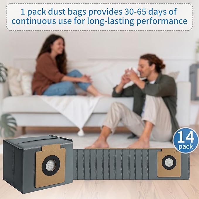 Bluearks 14 Pack Dust Bags for Eufy X10 Pro Omni & X8 Pro Robot Vacuum,3L Large Capacity,Heavy-Duty 4-Layer Tear-Resistant Design X10 Pro Omni Vacuum Bags(14 Count)