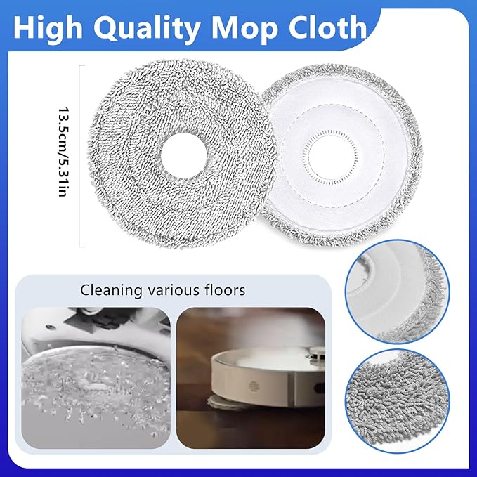 Replacement Part for Dreame L10 Ultra /L10s ultra /L10s pro/ L10s Pro Gen 2/ L10 prime; Xiaomi X10+/ X20+ Vacuum Cleaner,1Rubber Main Brush,6Mop Pads, 5Dust Bag,4Filters-iRobacc 21 PCS