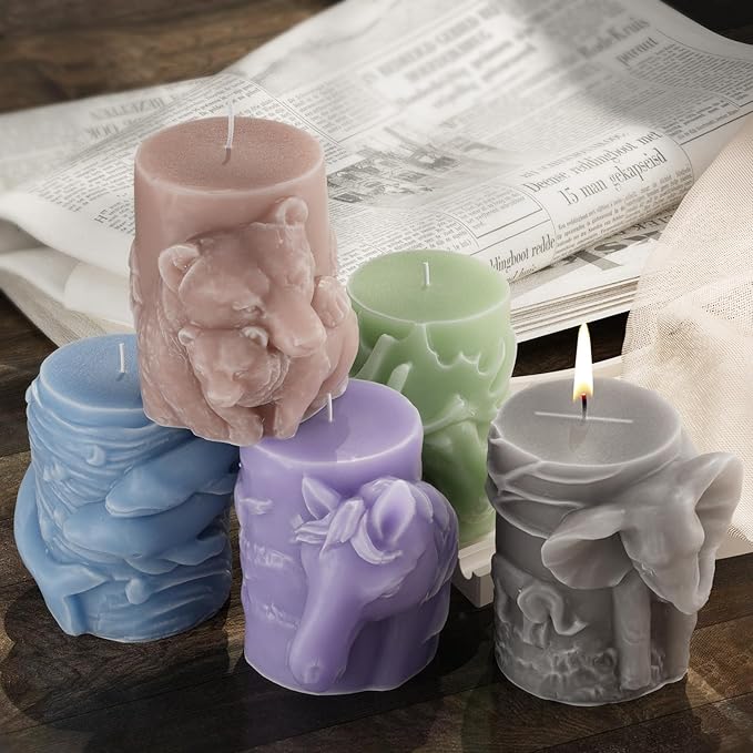 Cylinder Deer Silicone Molds - Resin, Cake, Soap & Clay Molds - Candle Making & Craft Supplies