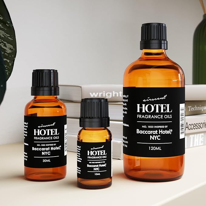 AirScent Hotel Diffuser Oil No. 1023 Inspired by The Baccarat Hotel Scent - Love Affair Fragrance Oil for Ultrasonic and Waterless Diffusers and Crafting - 500 mL, 16.9 fl oz Glass Bottle