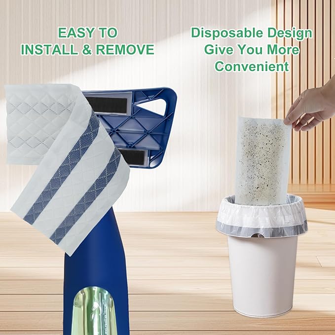 60 Pack Deep Cleaning Pad for All Type of 15''-17'' Spray Flat Mop,Compatible with Bona,Rubbermaid,Turbo,Norwex.Disposable Pad for Bona Family of Mops, Replacement Mopping Pad for Floor Cleaning