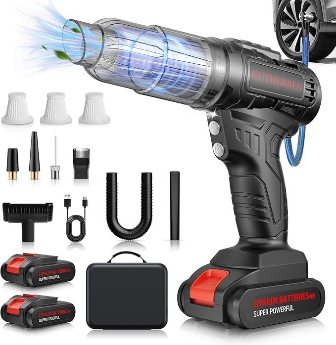 GUTHERREN Car Vacuum Portable Cordless, 40,000Pa High Power Dust Buster, Rechargeable Battery Powered Vacuum Cleaners for Office,Home, Car, Pet Hair, Keyboard,Black