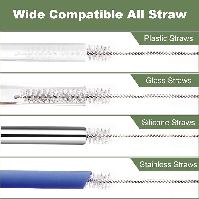 Straw Cleaner Brush for Stanley, 4Pcs Reusable Extra Long Straw Cleaning Brush for 14oz 20oz 30oz 40oz Stanley Mug, Cleaning Brush for All Plastic, Glass, Stainless and Silicone Straws