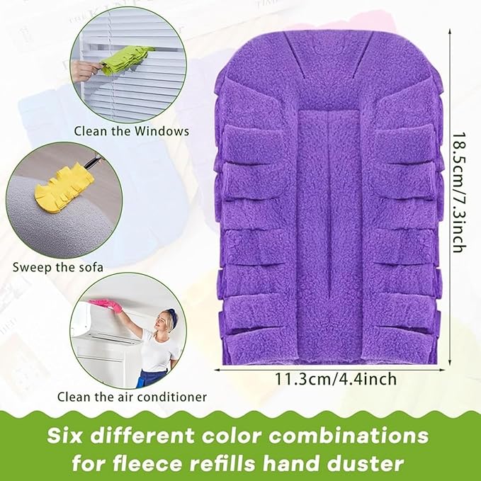 360° Electrostatic Duster Refills — The Sustainable Choice for a Dust-Free Home, Washable & Reusable, High-Density Microfiber, Fits Most Standard Duster Handles (4PCS)