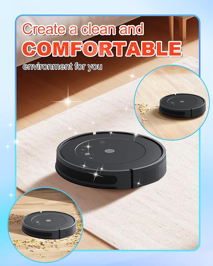 DR DAPPER Mop Replacement Compatible with iRobot Roomba Combo Essential Y0140/ Roomba 105 Combo / Y0110 / Q011 / Q012 / Q052, 6 Pack Absorbent Microfiber Pad for Robot Vacuum Replacement Parts