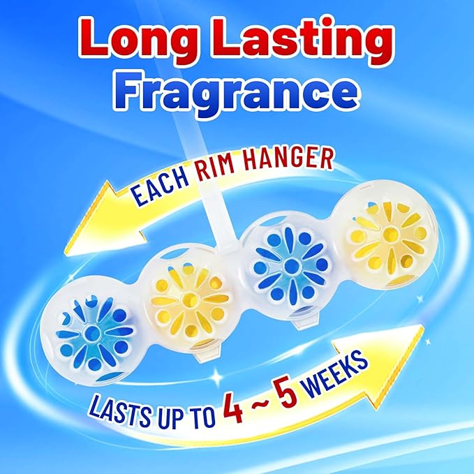 STRN Toilet Bowl Cleaners Rim Hanger, Toilet Bowl Cleaning Balls, Ocean & Lavender Scents, Toilet Bowl Freshener, 8 Packs(32 balls)