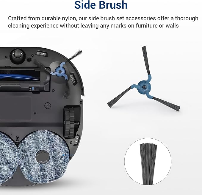 Bluearks 28 Pack Compatible with Eufy X10 Pro Omni Accessories Kit,2 Main Brush 6 Hepa Filters 6 Side Brushes 6 Mops 6 Vacuum Bags,X10 Pro Omni Replacement Parts Semi-Annual Replacement Kits