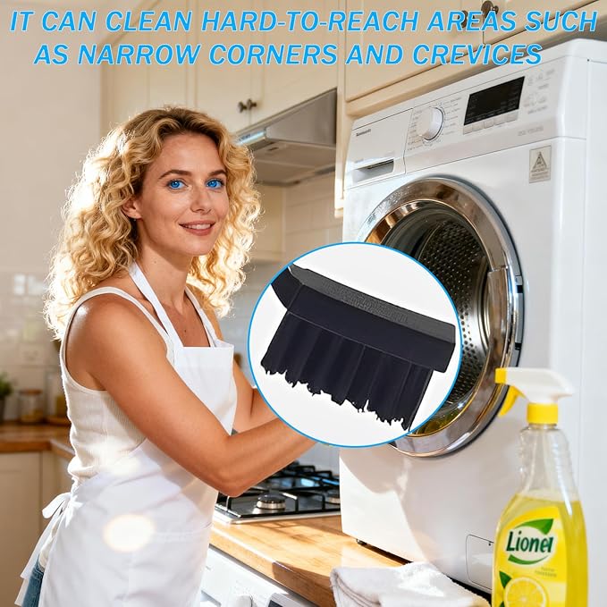 8 Pcs Washing Machine Cleaning Brush,Dryer Vent Cleaner Kit, Long Handle Crevice Brush Kit for Bathroom, Kitchen, Tile, Grout, Sink, Shower, and Vent Maintenance