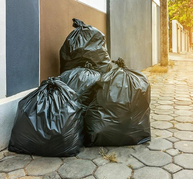 Tasker 65 Gallon Trash Bags for Toter, (Value-Pack 32 Count w/Ties) Extra Large 64 Gallon Heavy Duty, 60 Gal Trash Bags Outdoor Garbage Can Liner for Custodians