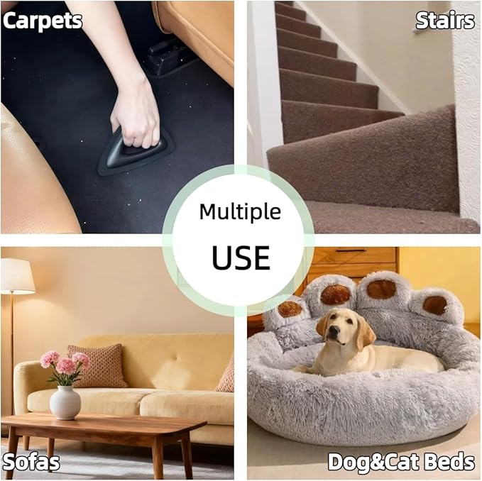 Dvneeo Pet Hair Removal Tool, Carpet Dog Hair Remover for Car Interior- Rapid Removal, Durable & Ergonomic, for Car Mats, Couch, Furniture, Carpets (Brown)