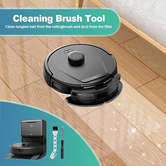 18 Pack Replacement Parts for eufy L50, L60 Robot Vacuum Series Robot Vacuums Accessories Kit, 1 Roller Brush, 4 Pack Filters and Sponges, 6 Side Brushes, 6 Duct Bags and 1 Rollin Brush Guard