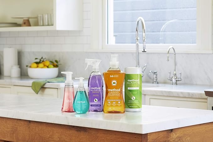 Method All-Purpose Cleaner Spray, French Lavender, Plant-Based and Biodegradable Formula Perfect for Most Counters, Tiles and More, 28 Fl Oz, (Pack of 4)