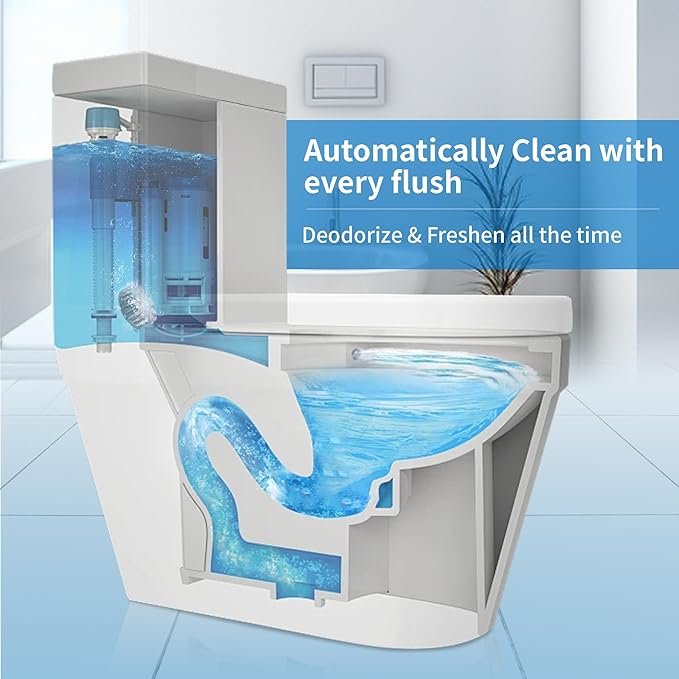 Toilet Bowl Cleaner Tablets, Automatic Toilet Tank Cleaner for Deodorizing & Descaling, Long-Lasting with Sustained Release Technology for Bathroom Cleaners, Blue, 40 Packs