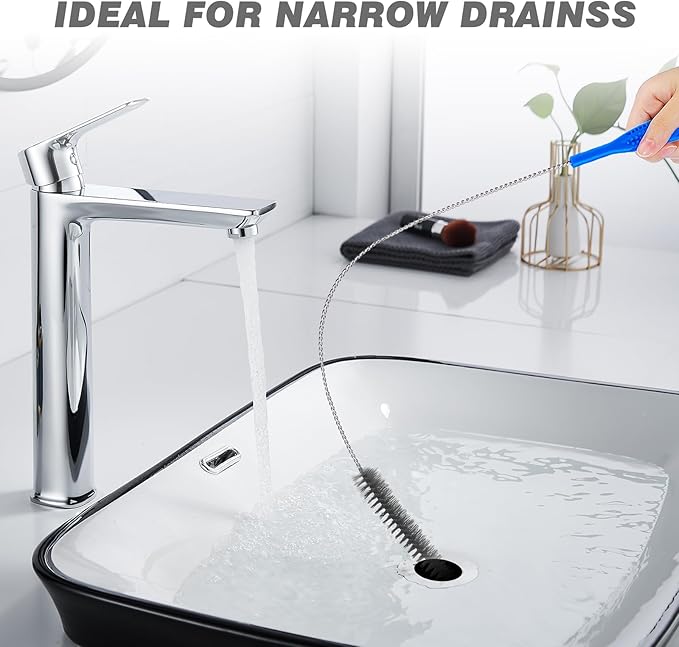 Drain Cleaning Brush Set,Flexible Long Pipe Snake Hair Clogs Catcher Cleaner Tool for Toilet,Sewer Drain,Pipe Brush,Drain Cleaner Brush,Sink Drain Brush