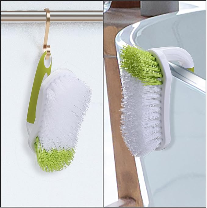 Scrub Brush for Cleaning, Heavy Duty Shower Scrubber with Stiff Bristles for Tub, Sink, Floor, Tile, and Carpet Scrubbing, 3 Pack
