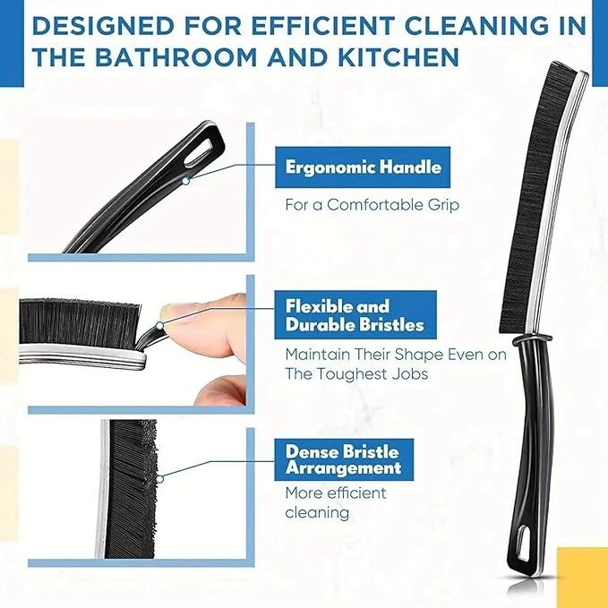 5-Pack Beveled Cleaning Brushes– HardDurable Stiff Bristle Scrub Brushes for Tight Gaps, Bathroom, Kitchen & Tile Cleaning – Multi-Purpose Gap Cleaner Tool for Hard-to-Reach Spaces, Non-Slip Handle
