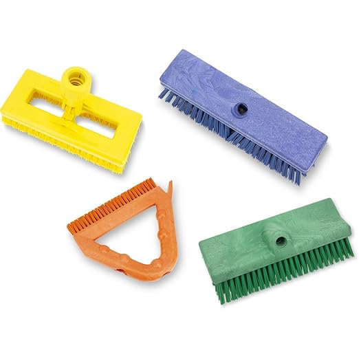 SPARTA Plastic Floor Scrub Brush, Brush Head Only, Deck Brush with ACME Standard Thread Fitting for Deck, Industrial Kitchens, and Hospitals, 10 Inches, Blue